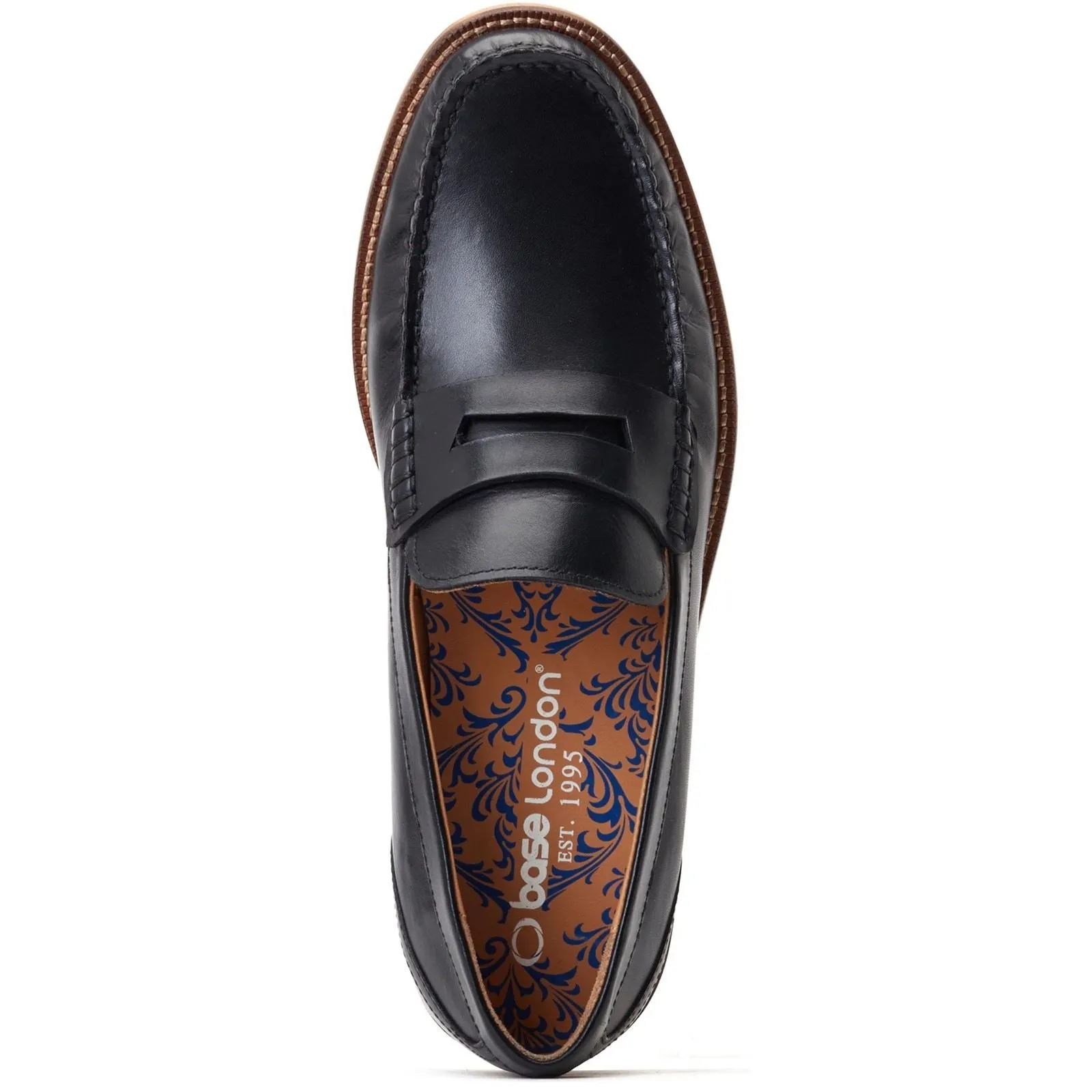 Base London Men's Garfield Penny Loafer in Black