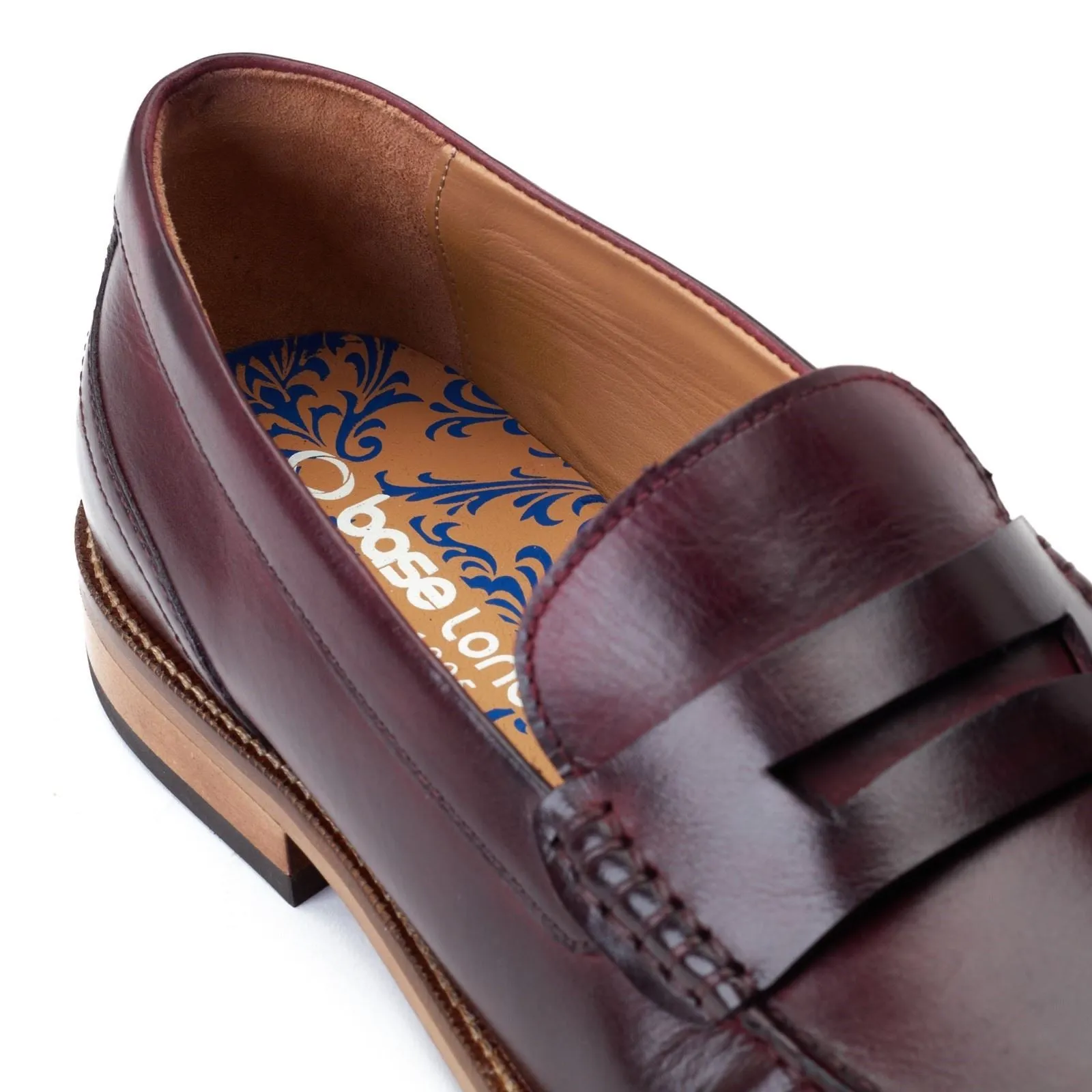 Base London Men's Garfield Penny Loafer in Bordo