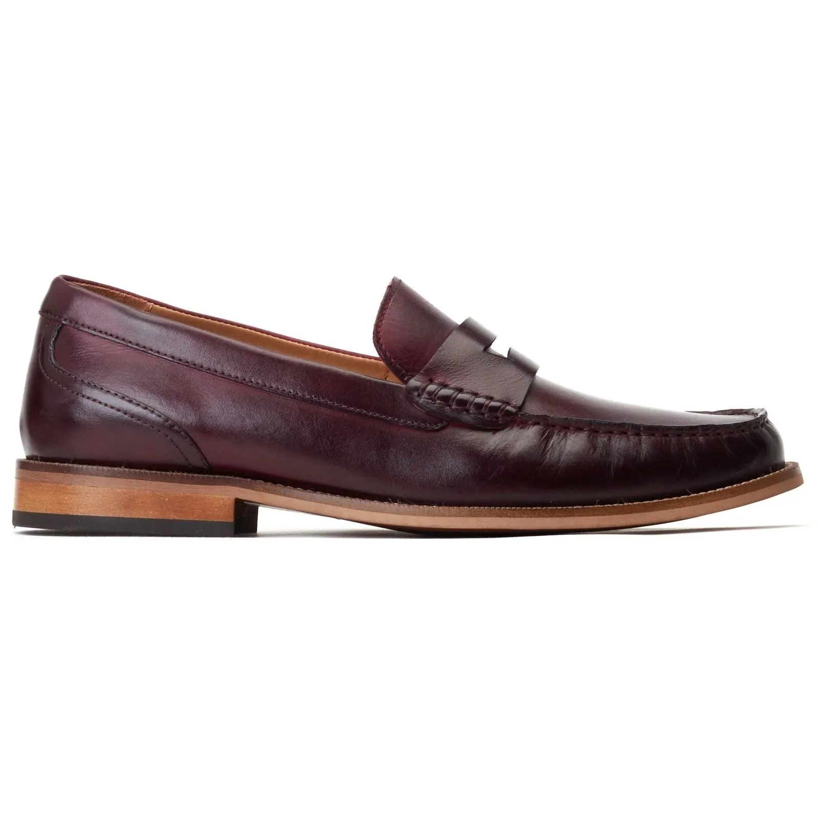 Base London Men's Garfield Penny Loafer in Bordo