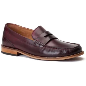 Base London Men's Garfield Penny Loafer in Bordo