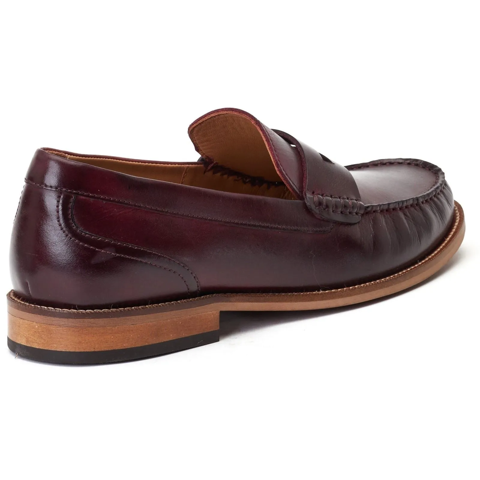 Base London Men's Garfield Penny Loafer in Bordo