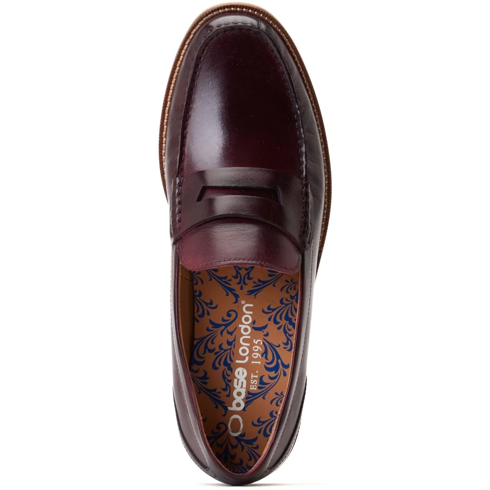 Base London Men's Garfield Penny Loafer in Bordo