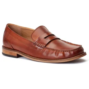 Base London Men's Garfield Penny Loafer in Burnt Tan