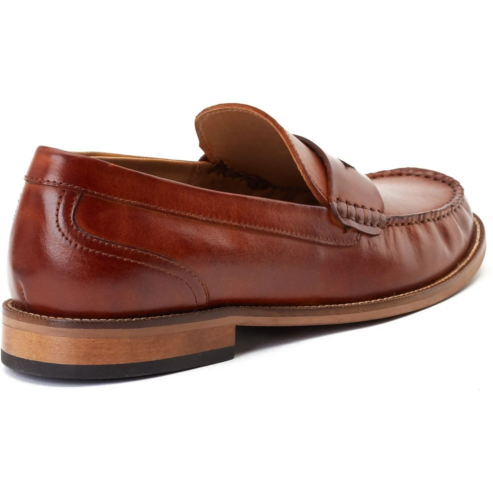 Base London Men's Garfield Penny Loafer in Burnt Tan