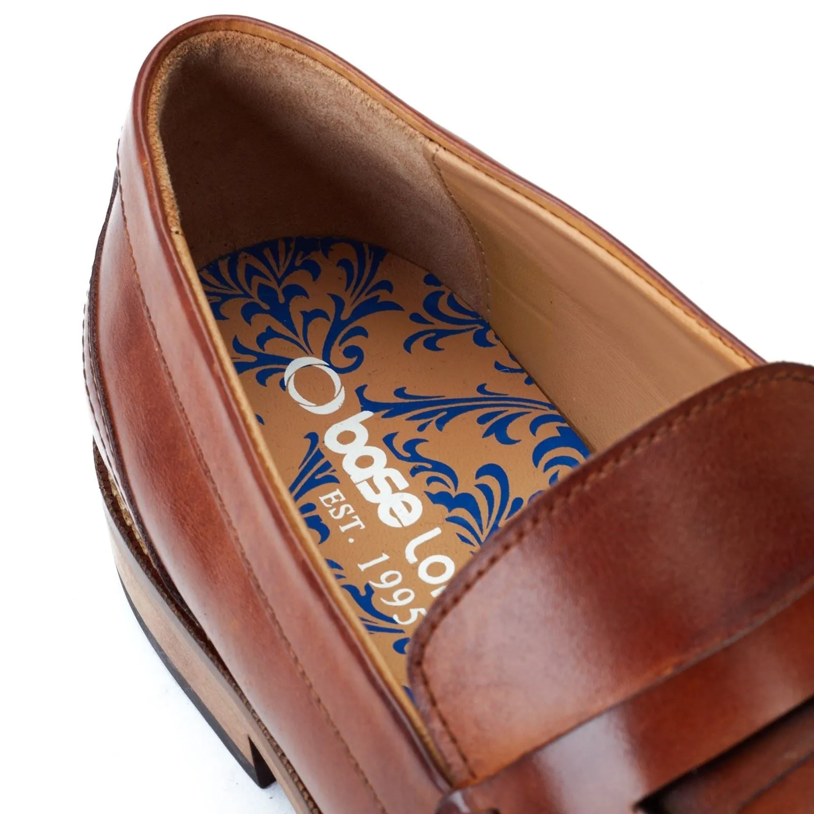 Base London Men's Garfield Penny Loafer in Burnt Tan