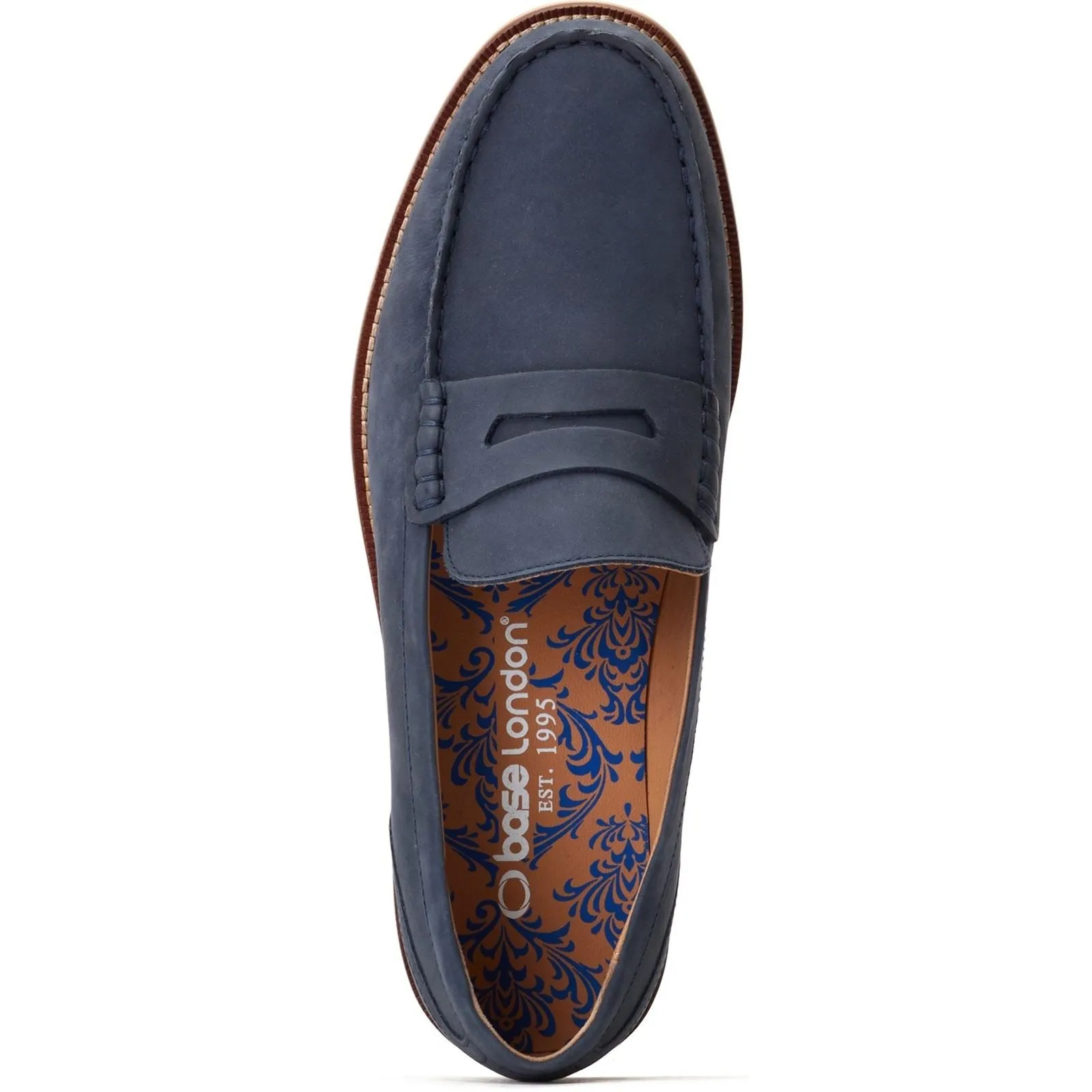 Base London Men's Garfield Penny Loafer in Navy