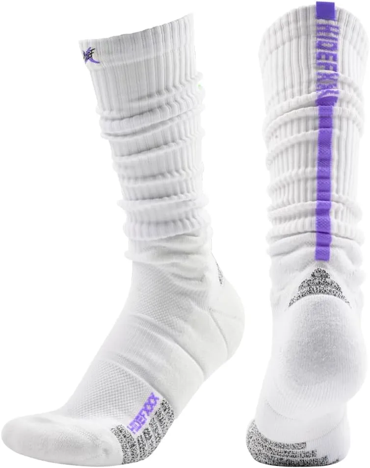 Basketball Socks for Men, Performance Cushioned Men's Athletic Knee High Socks, Anti-Slip Sports Socks
