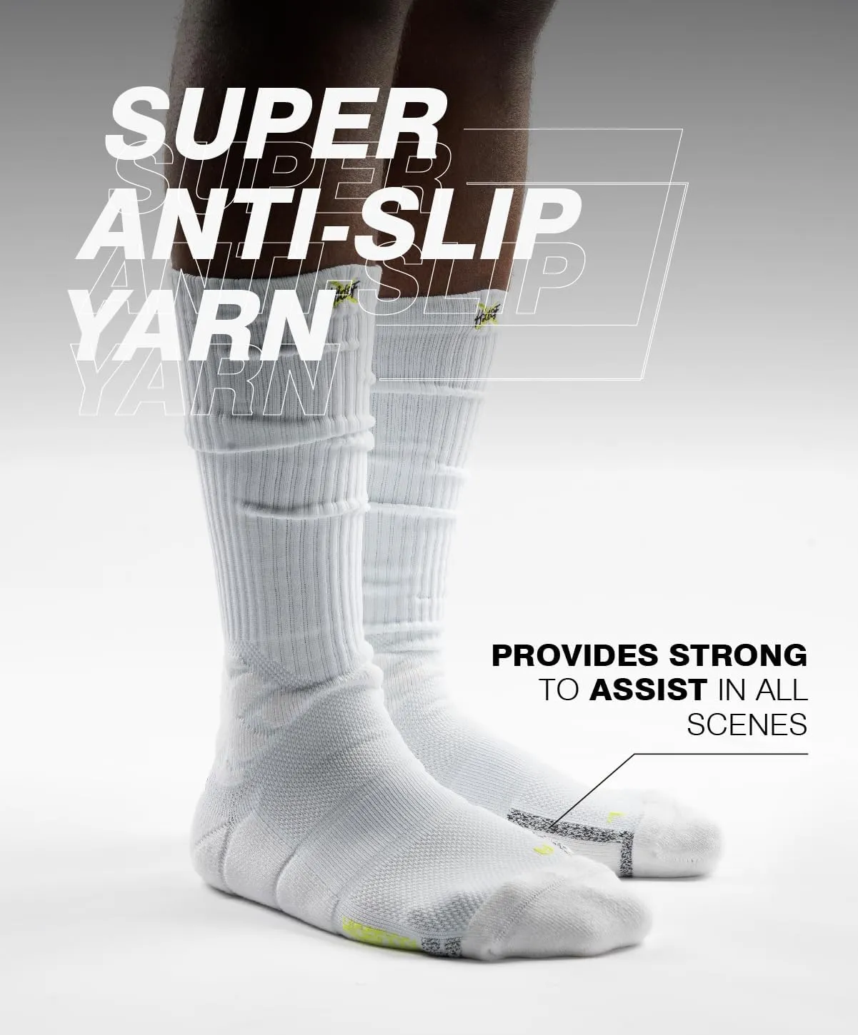 Basketball Socks for Men, Performance Cushioned Men's Athletic Knee High Socks, Anti-Slip Sports Socks