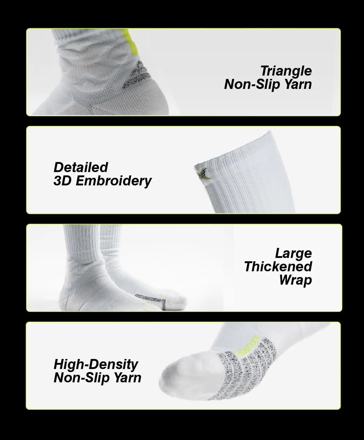 Basketball Socks for Men, Performance Cushioned Men's Athletic Knee High Socks, Anti-Slip Sports Socks