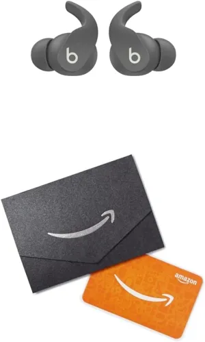 Beats Fit Pro – True Wireless Noise Cancelling Earbuds – Apple H1 Headphone Chip, Class 1 Bluetooth®, Built-in Microphone, 6 Hours of Play Time – Sage Gray   Amazon.com Gift Card in a Mini Envelope