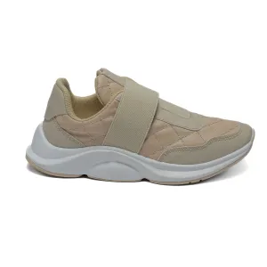 Beige Quilted Slip-On Sneakers