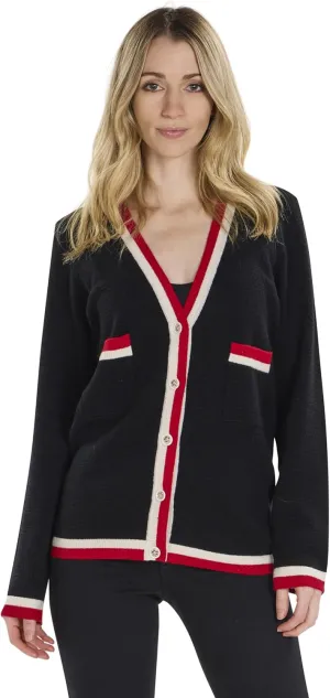 BEYOND FASHION Women Cardigan Sweater V neck Button Front - 100% Pure Cashmere