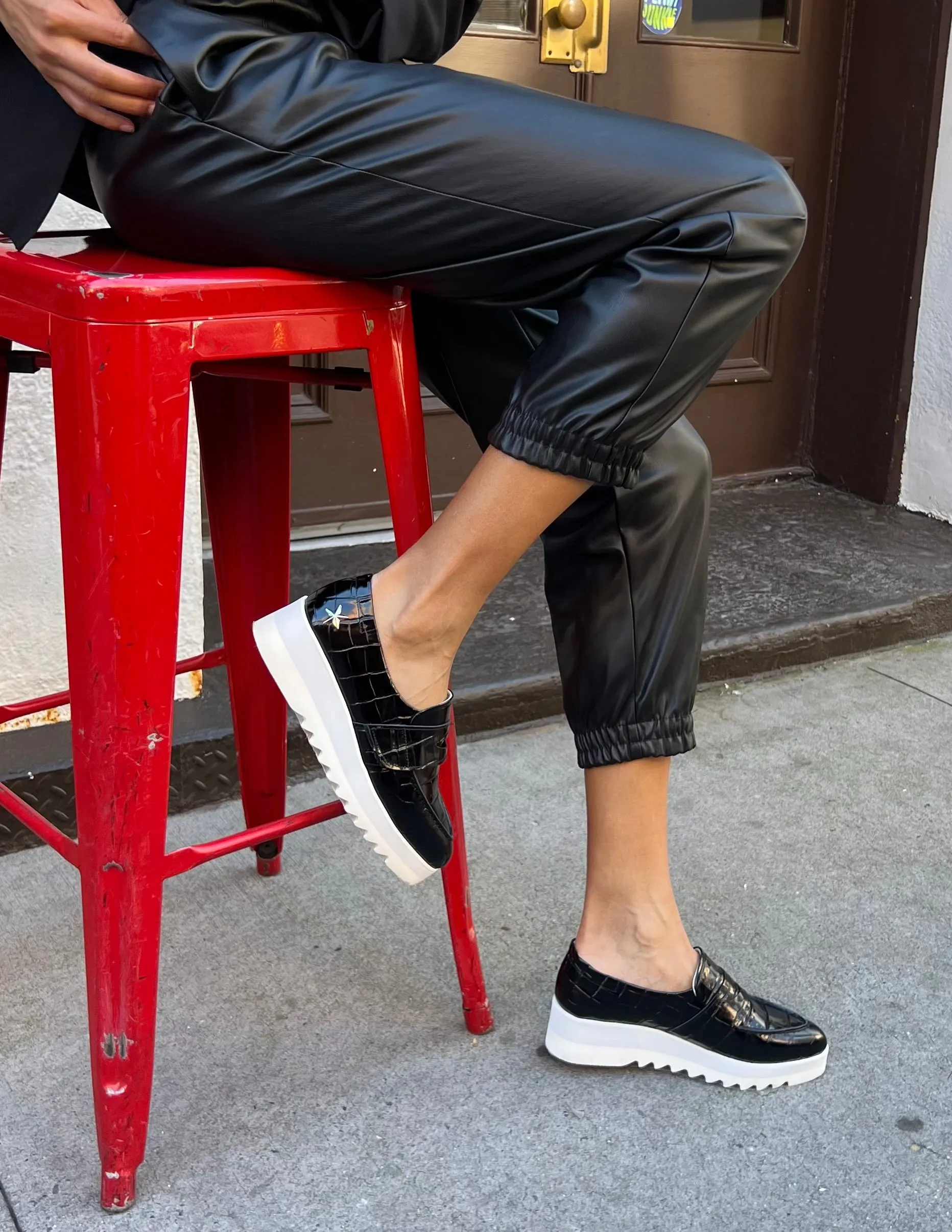 Black Croco Loafers