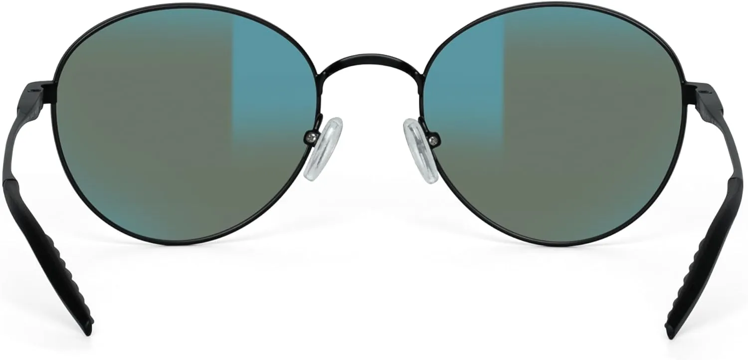 Bnus Round Titanium frame corning glass lens polarized sunglasses for men women shades UV400 protection