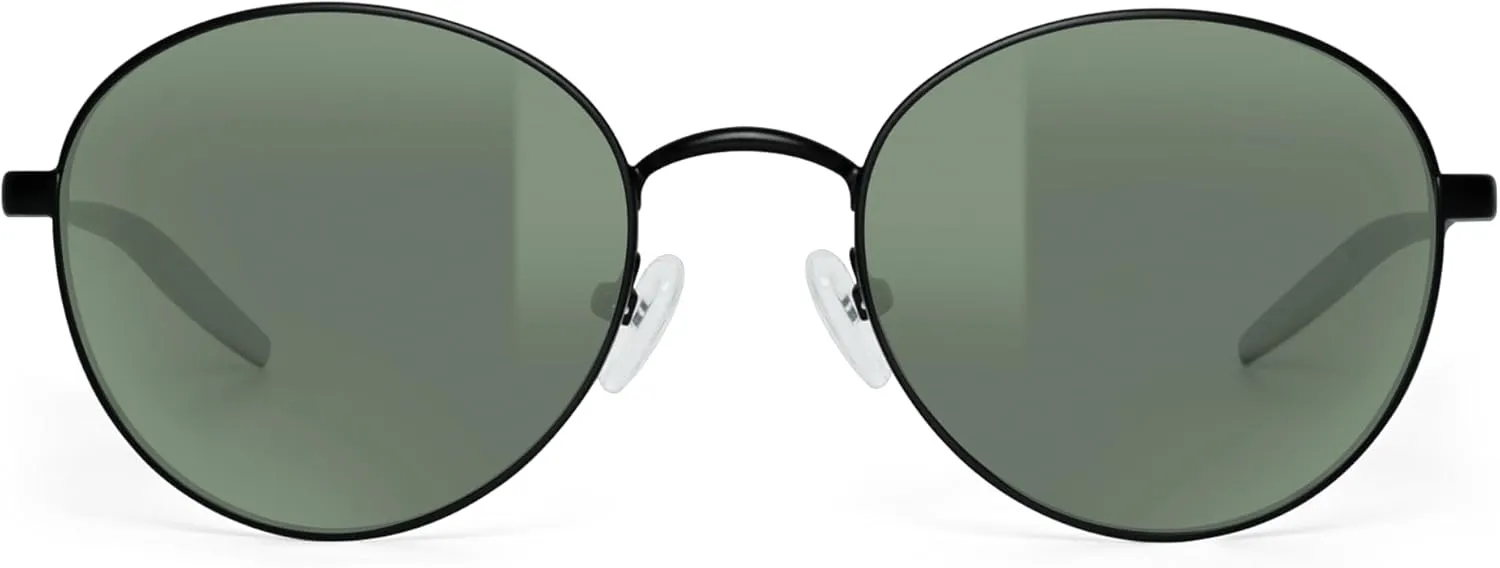 Bnus Round Titanium frame corning glass lens polarized sunglasses for men women shades UV400 protection
