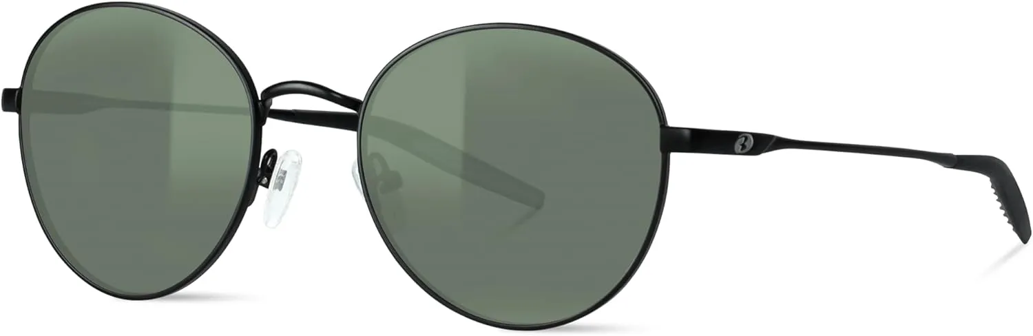 Bnus Round Titanium frame corning glass lens polarized sunglasses for men women shades UV400 protection