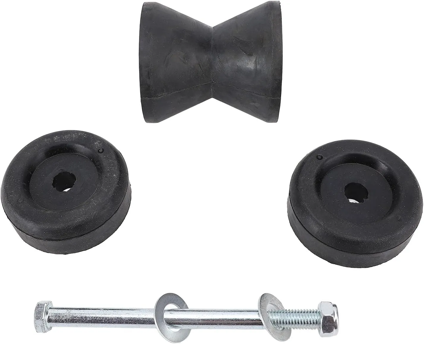 Boat Trailer Roller, Shockproof Rubber Bow Stop Bell Roller, Hull Flat Surfaces, 95mm Black Rubber Bell Stop Roller Enduring Marine Tool for Yacht Boat Trailer