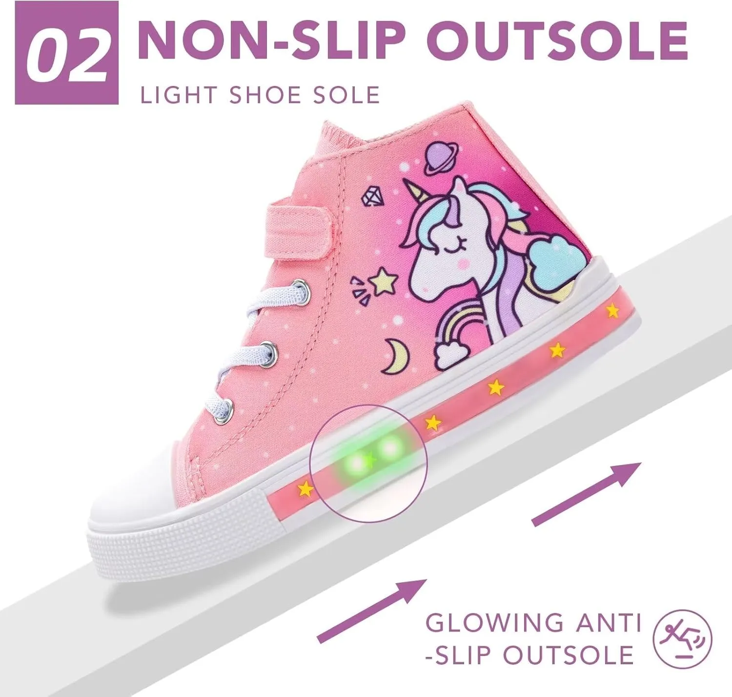 Boys Girls Light Up Sneakers Toddler Canvas High Top Fashion Sneaker Kids Casual Walking Shoes