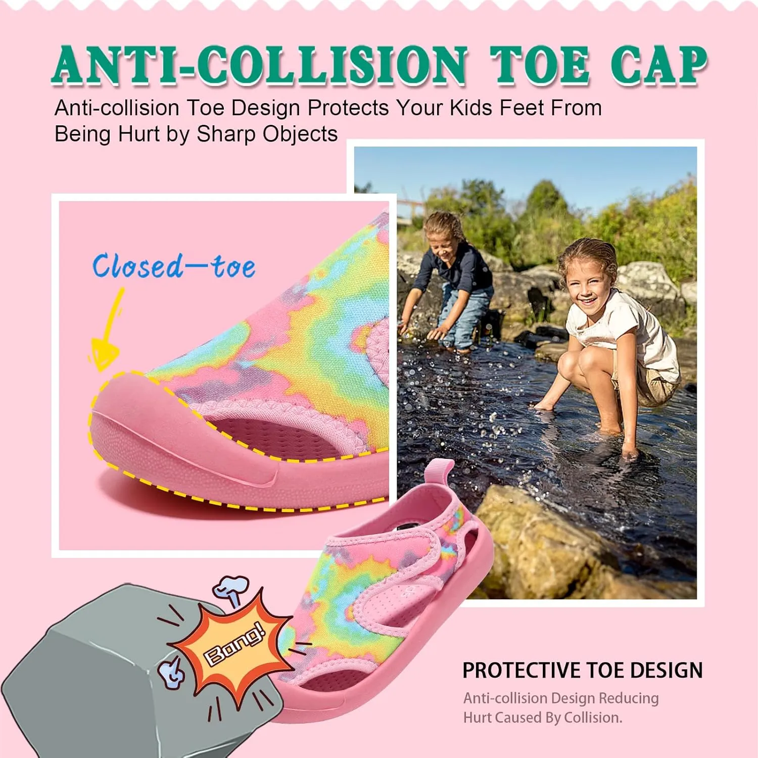 Boys Girls Water Shoes Quick-Dry Cute Beach Swim Pool Shoes