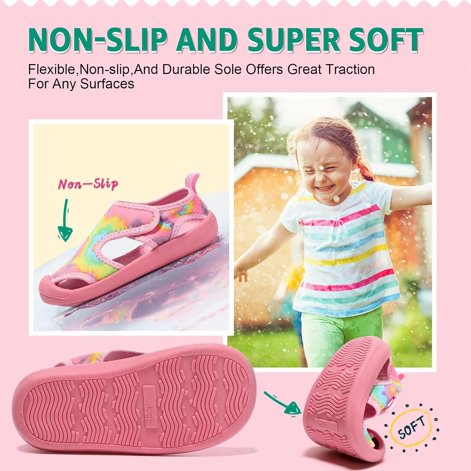 Boys Girls Water Shoes Quick-Dry Cute Beach Swim Pool Shoes