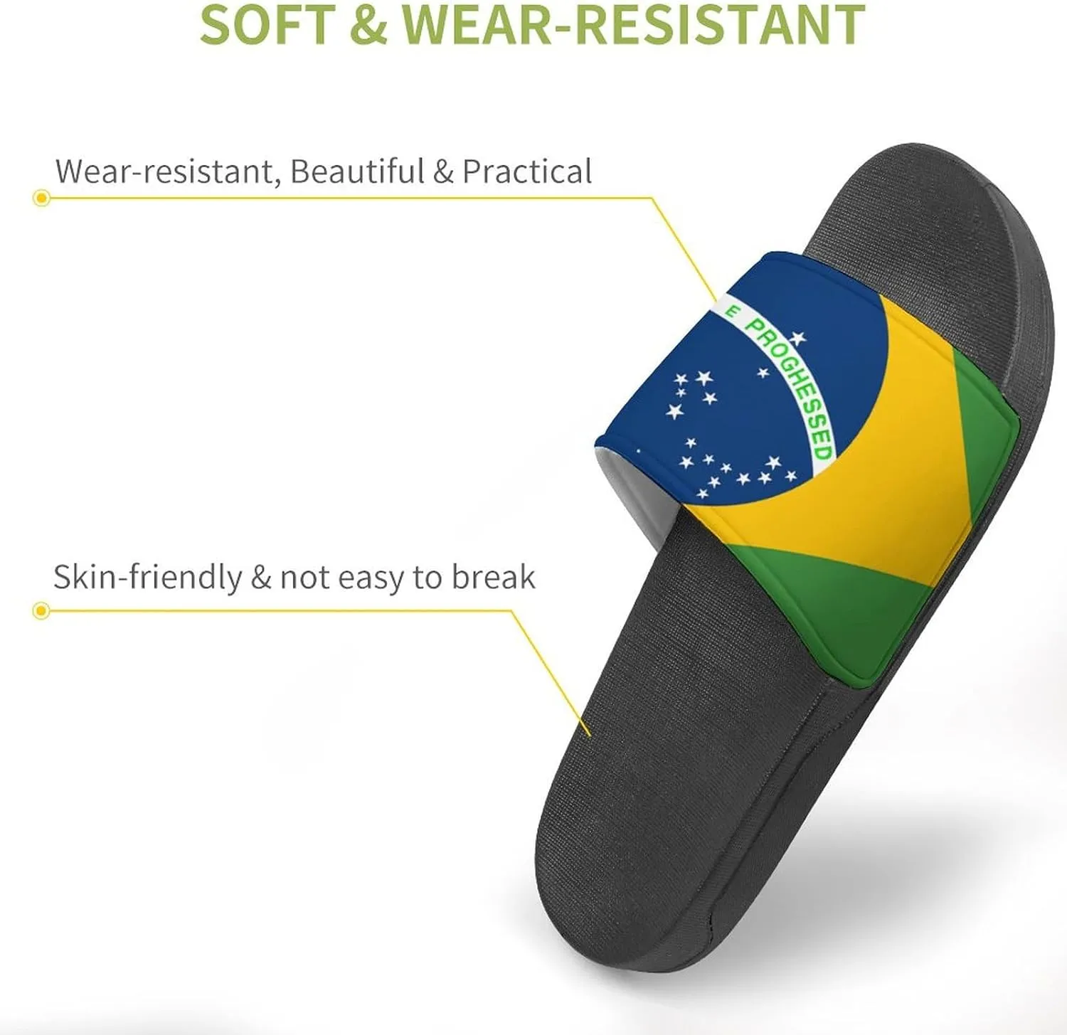 Brazil U.S. Friendship Flag House Sandals Non-Slip Bathroom Slippers Beach Summer Shoes for Men Women