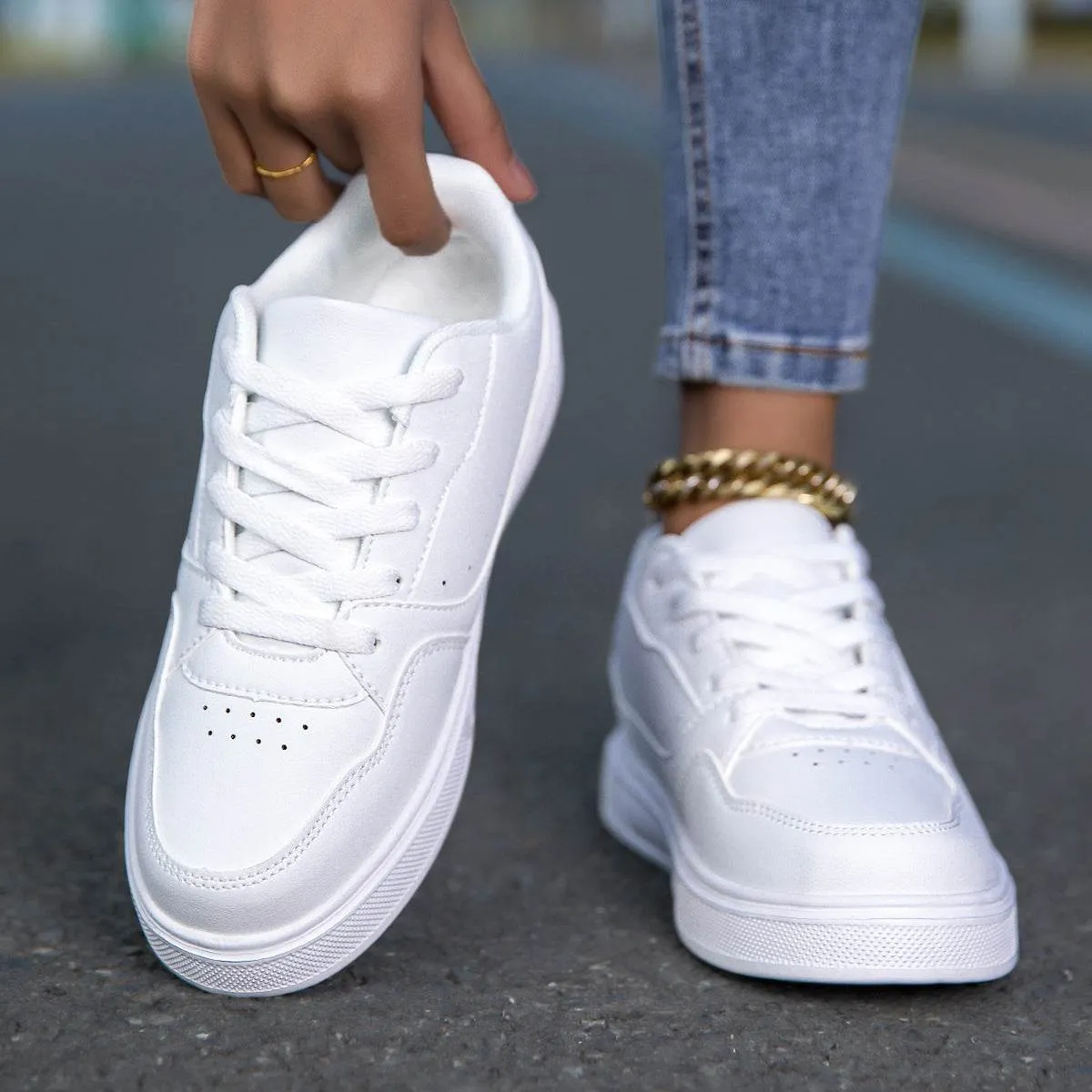 Breathable White Korean Casual Sneaker Breathable