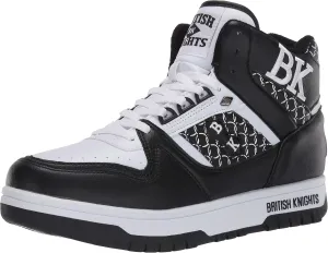 British Knights mens Kings Sl Classic Hi Top Fashion Sneaker, Black/White, 8.5 US