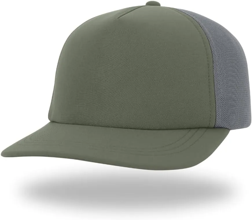 Bronco Ultrasuede Semi-Structured Classic Trucker Hat Packable, Travel Essentials, Boating, Running, Golf, Workout, 5 Panel