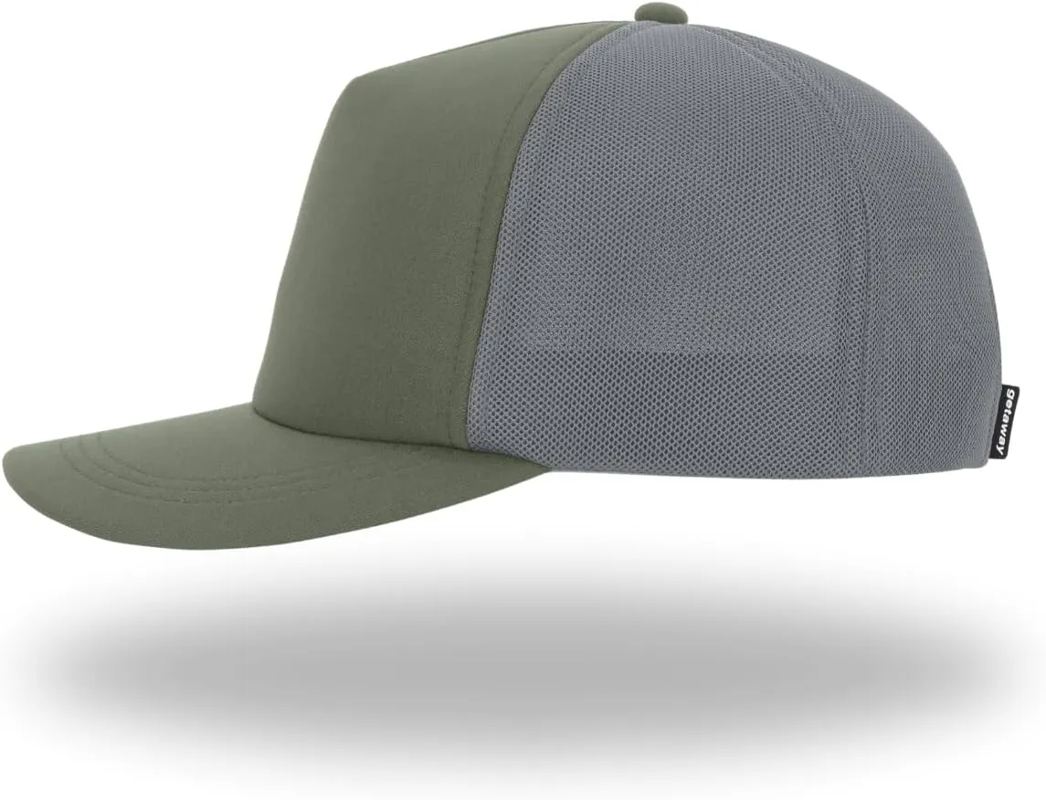 Bronco Ultrasuede Semi-Structured Classic Trucker Hat Packable, Travel Essentials, Boating, Running, Golf, Workout, 5 Panel