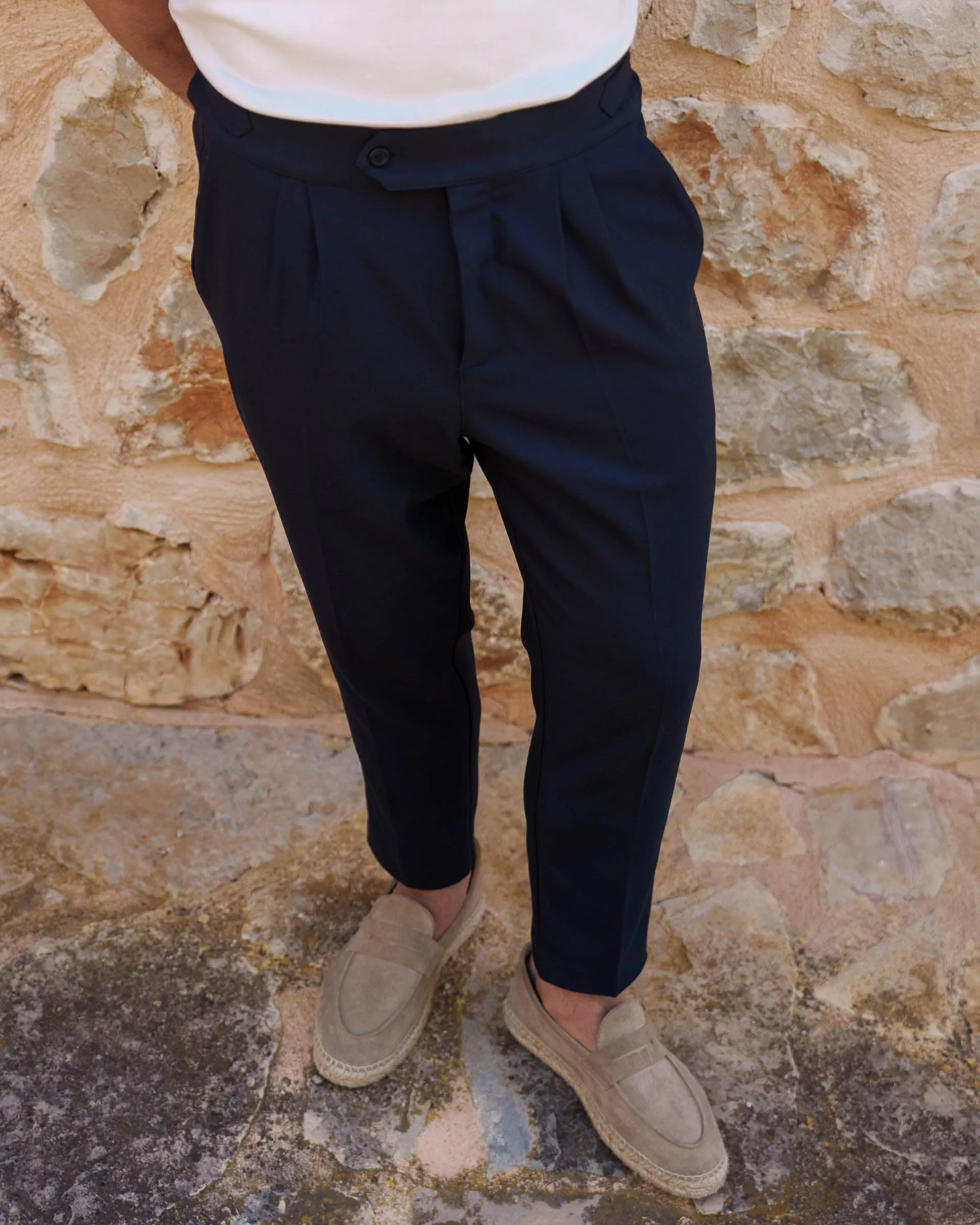 Buckle Pants (Navy)