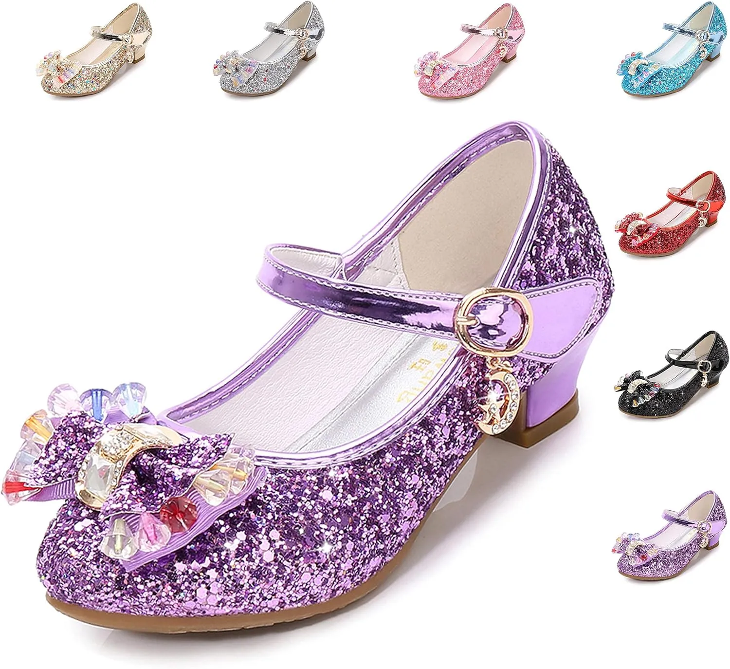 Cadidi Dinos Girls Dress Shoes Wedding Party Heel Mary Jane Princess Flower Shoes (Toddler/Little Kid/Big Kid)