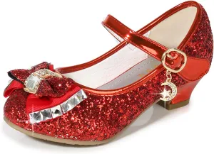 Cadidi Dinos Girls Dress Shoes Wedding Party Heel Mary Jane Princess Flower Shoes (Toddler/Little Kid/Big Kid)