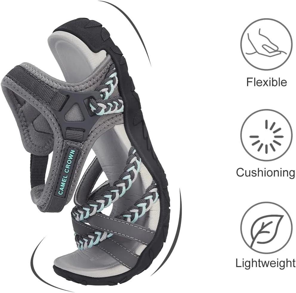 CAMEL CROWN Womens Waterproof Hiking Sandal Beach Sandals Comfortable for Walking Vacation Travel