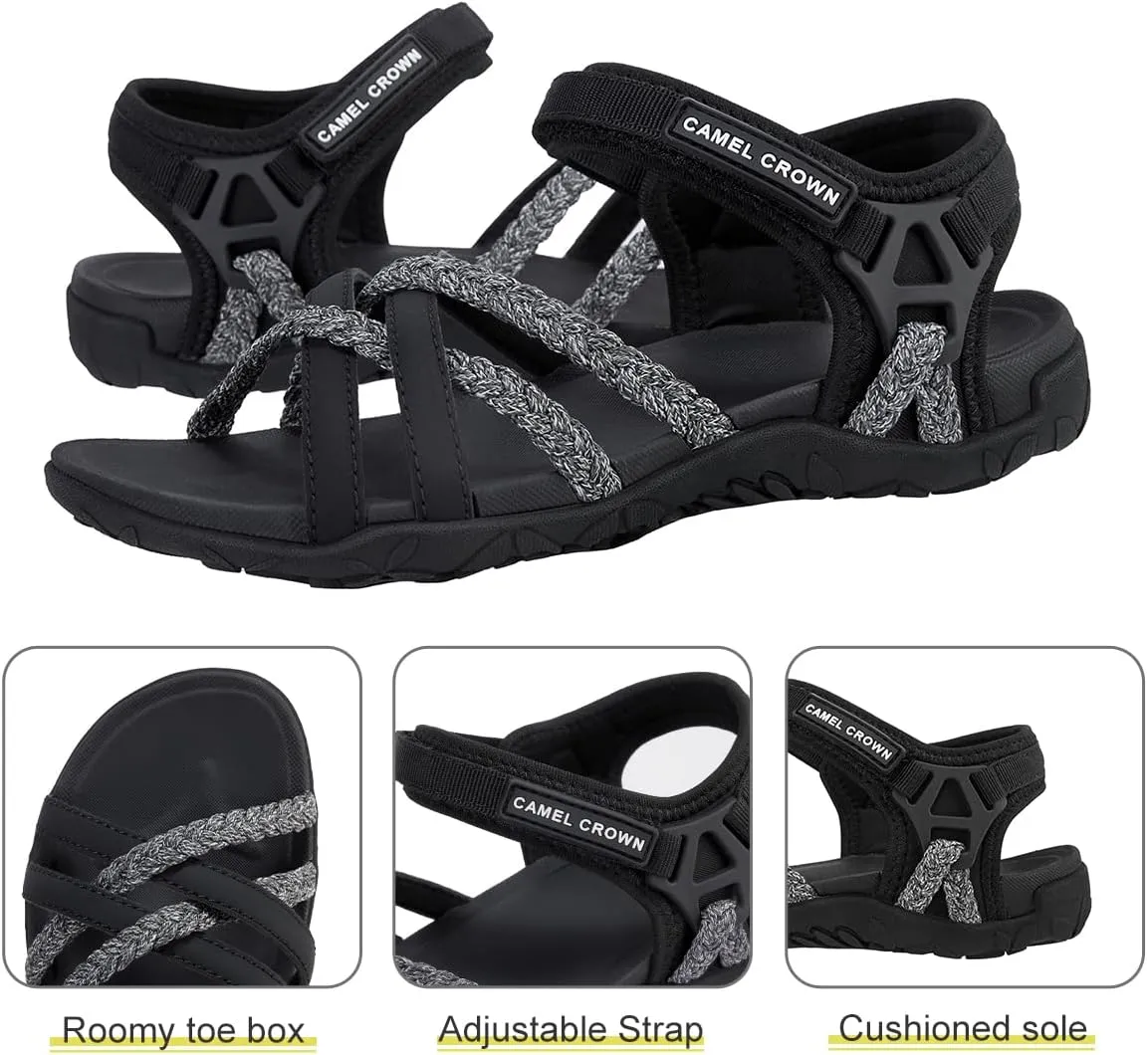 CAMEL CROWN Womens Waterproof Hiking Sandal Beach Sandals Comfortable for Walking Vacation Travel