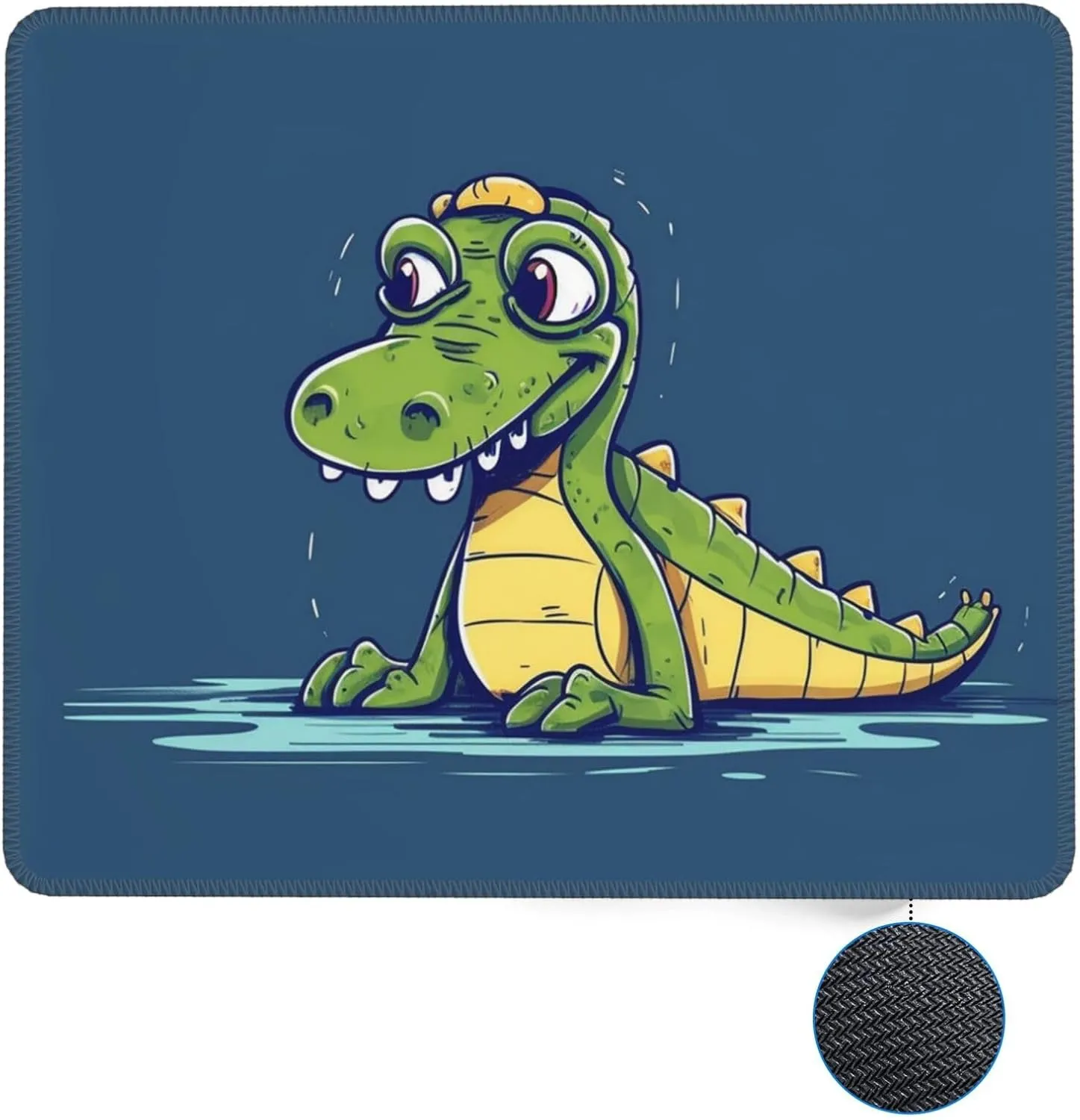 Cartoon Crocodile Mouse Pad 10 x 12 inch, Waterproof Computer Mousepad with Anti-Slip Rubber Base, Easy Gliding Gaming Mouse Mat Custom Small Mouse Pads with Designs