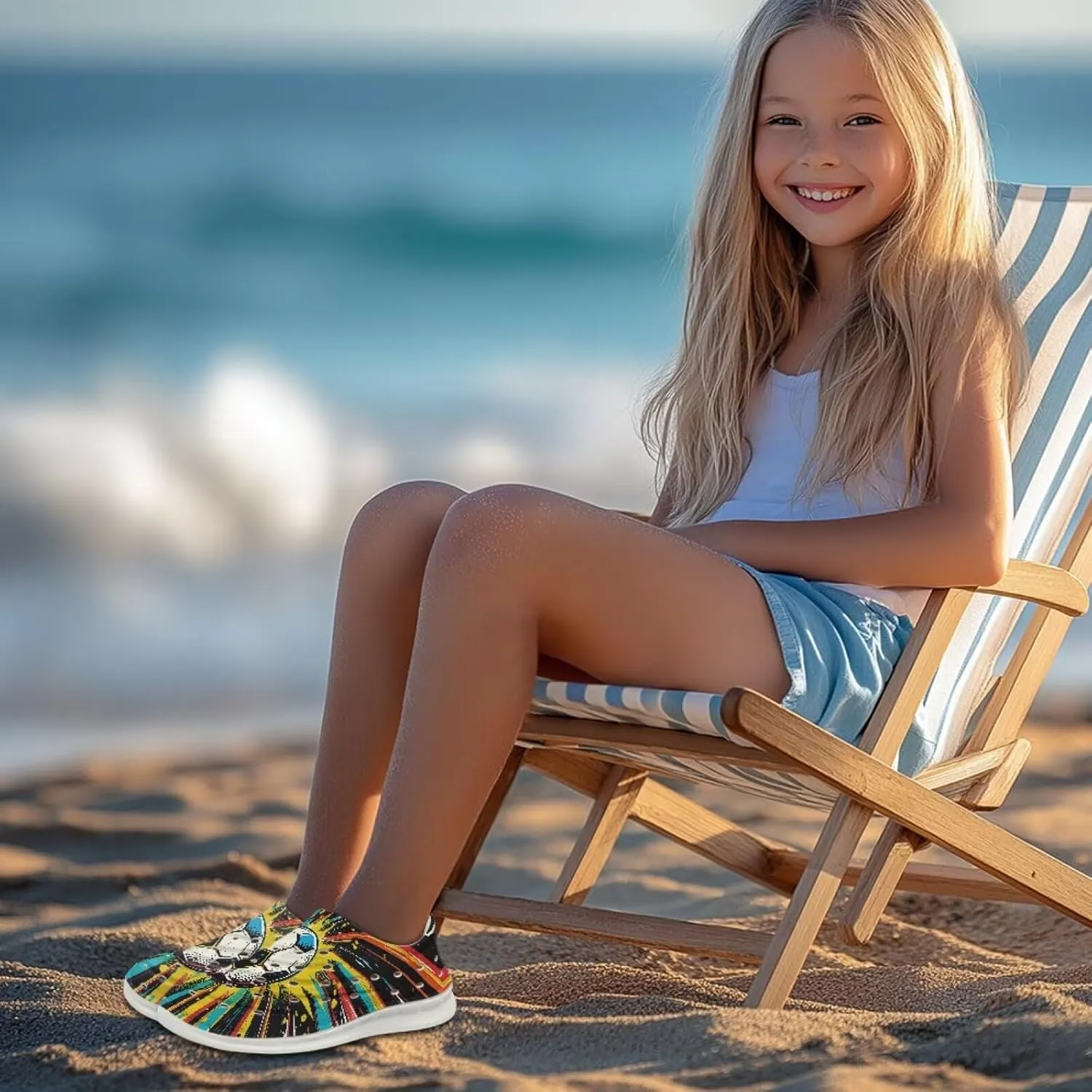 Cartoon Print Sandals for Boys Girls Kids Summer Quick Dry Sneakers Pool Beach Swim Water Shoes for Children