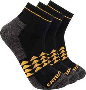 Cat Men's Half Cushioned Quarter Socks