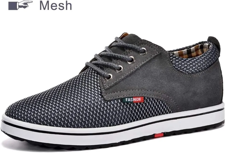 CERYTHRINA Men's Taller Height Increasing Elevator Shoes 2.36'' Lace-up Flannelette Cowhide Leather Dress Shoes