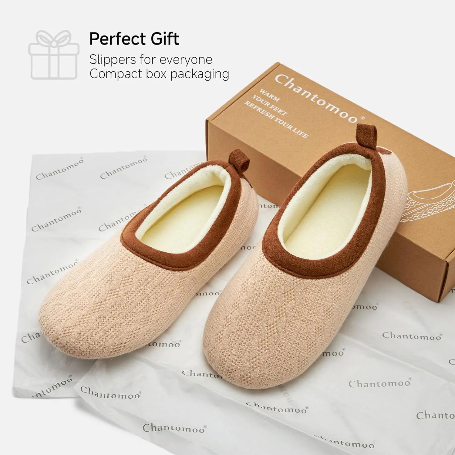 Chantomoo Womens Slippers Soft Sole Indoor Memory Foam Loafer Slippers