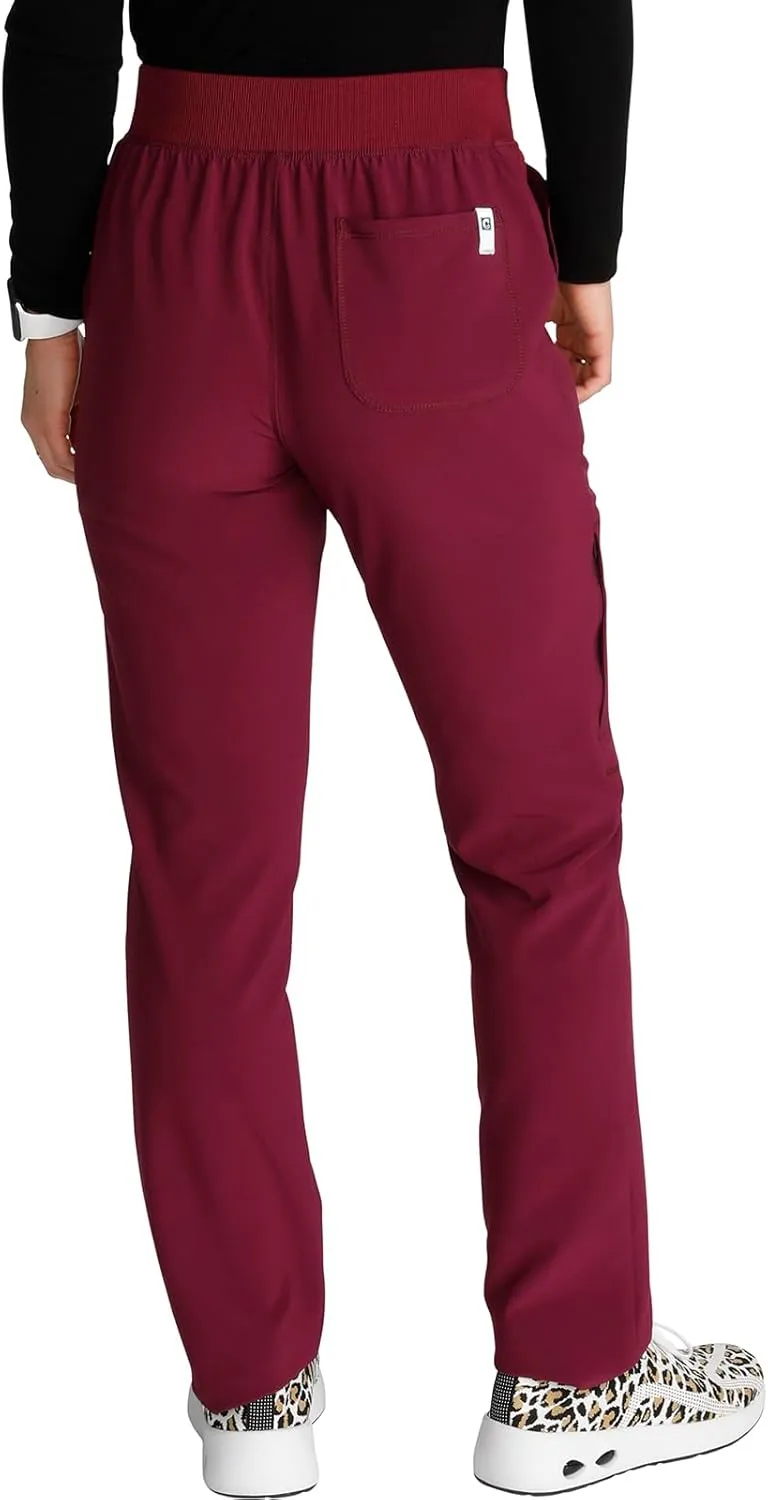 Cherokee Women's Pull-on Cargo Scrub Pant Mid Rise Tapered Leg with 4 Pockets - CK248A