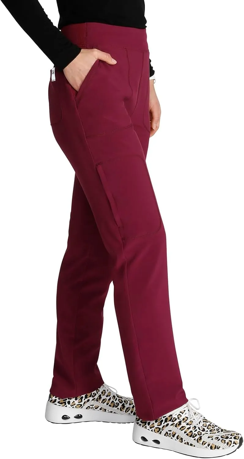 Cherokee Women's Pull-on Cargo Scrub Pant Mid Rise Tapered Leg with 4 Pockets - CK248A