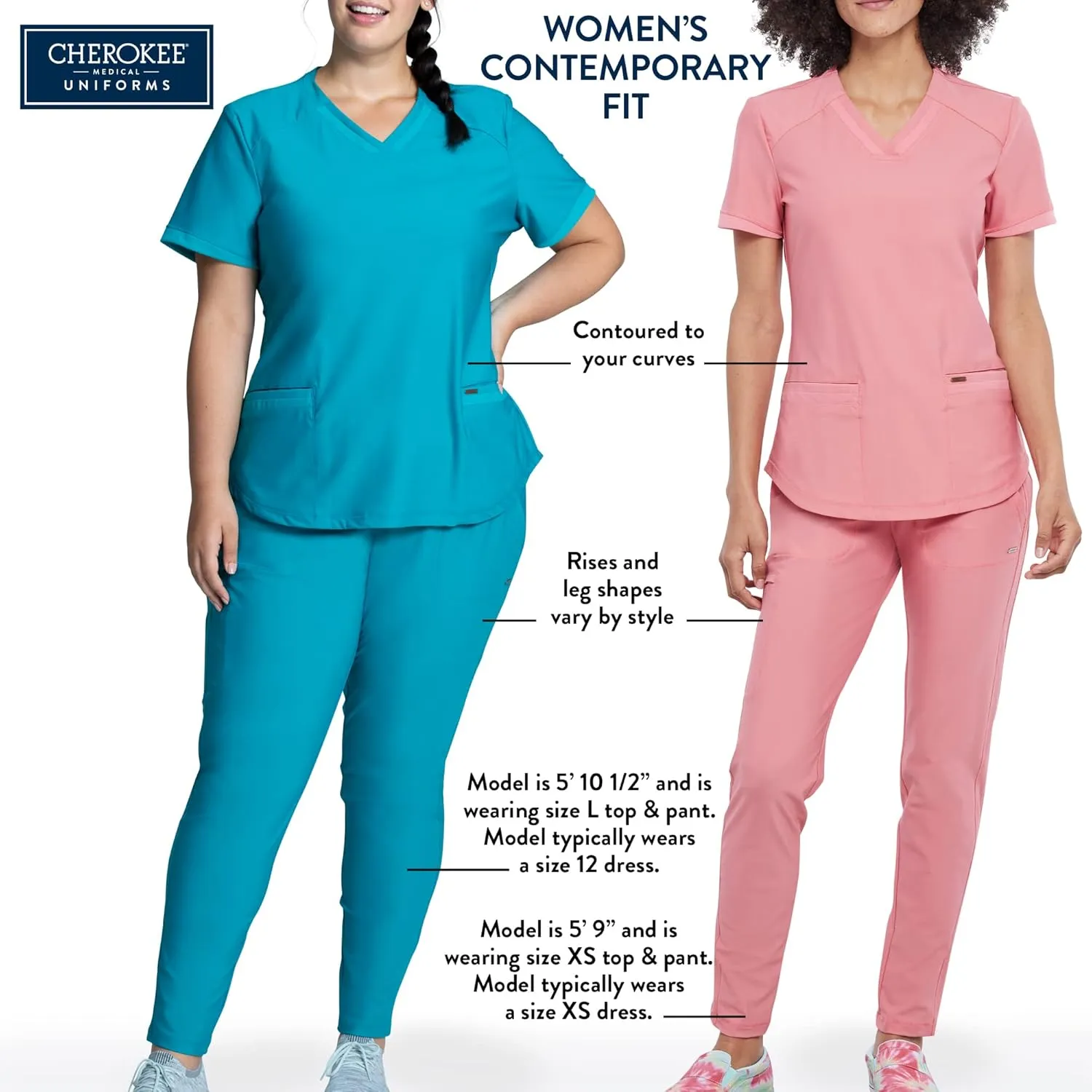 Cherokee Women's Pull-on Cargo Scrub Pant Mid Rise Tapered Leg with 4 Pockets - CK248A