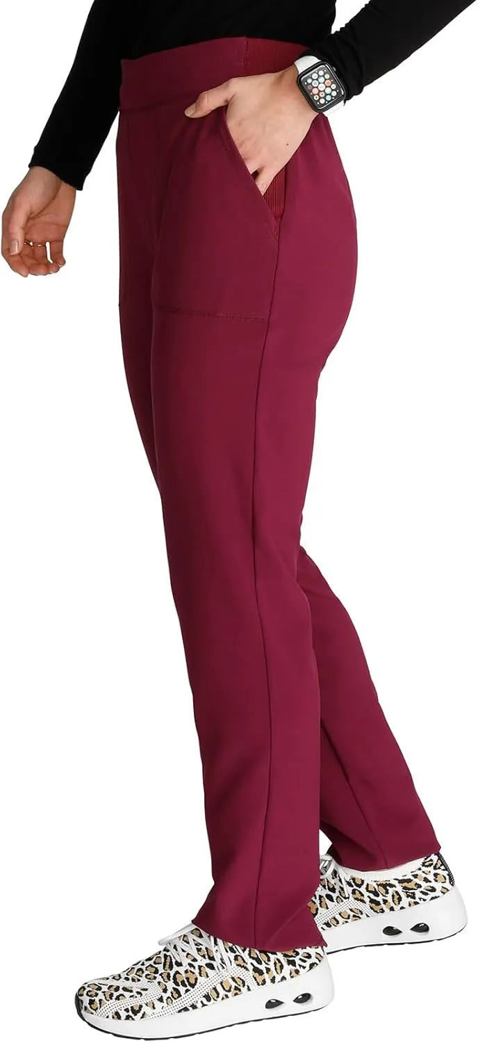 Cherokee Women's Pull-on Cargo Scrub Pant Mid Rise Tapered Leg with 4 Pockets - CK248A