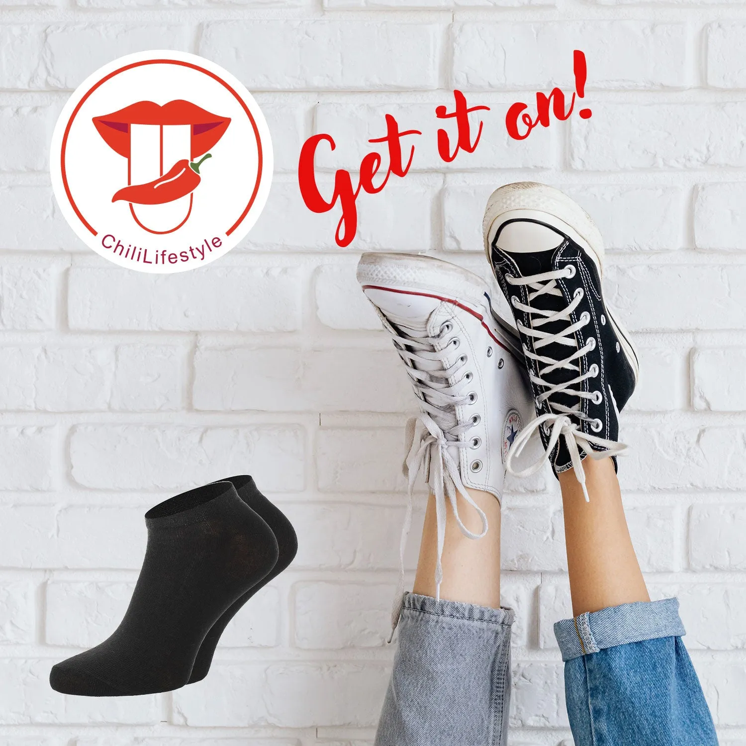 Chili Lifestyle SNEAKER Socken schwarz 4 Paar Baumwolle