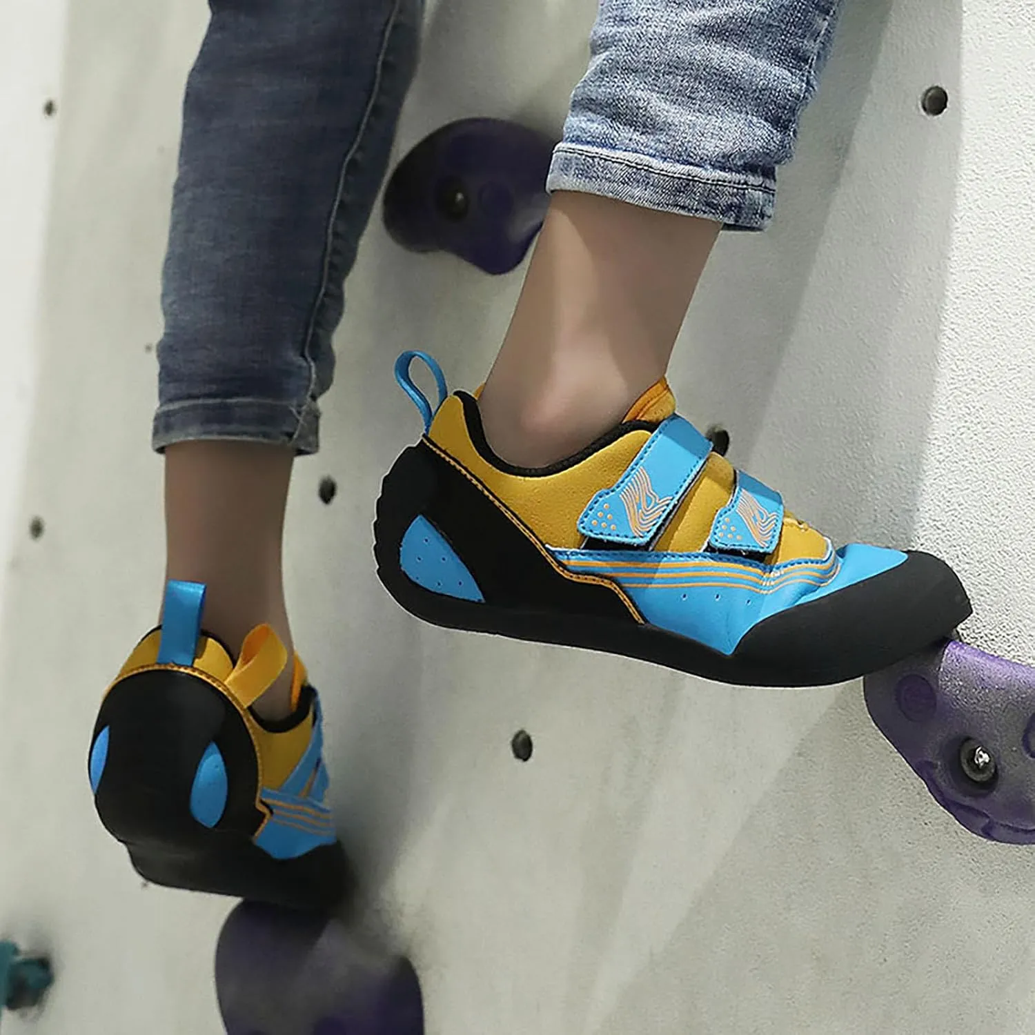 Climbing Shoes Mens Light Anti-Slip Indoor Outdoor Rock Climbing Sneaker for Beginners Professional Climbers