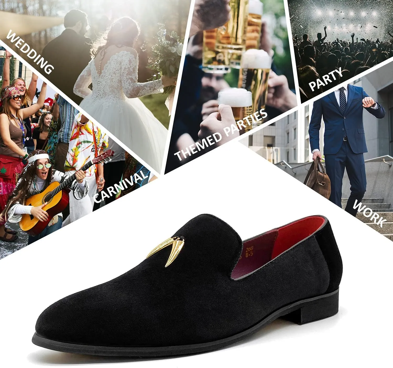 CMM Men's Luxury Penny Slip-On Loafer Party Dancing Shoes