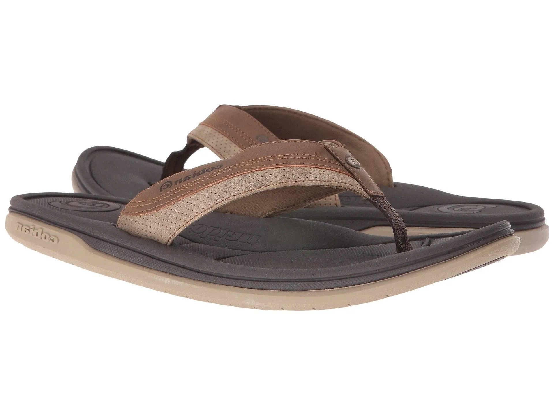 Cobian Bolster Archy Brown Flip Flop – Men's Arch Support Thong Sandal, Comfortable & Durable