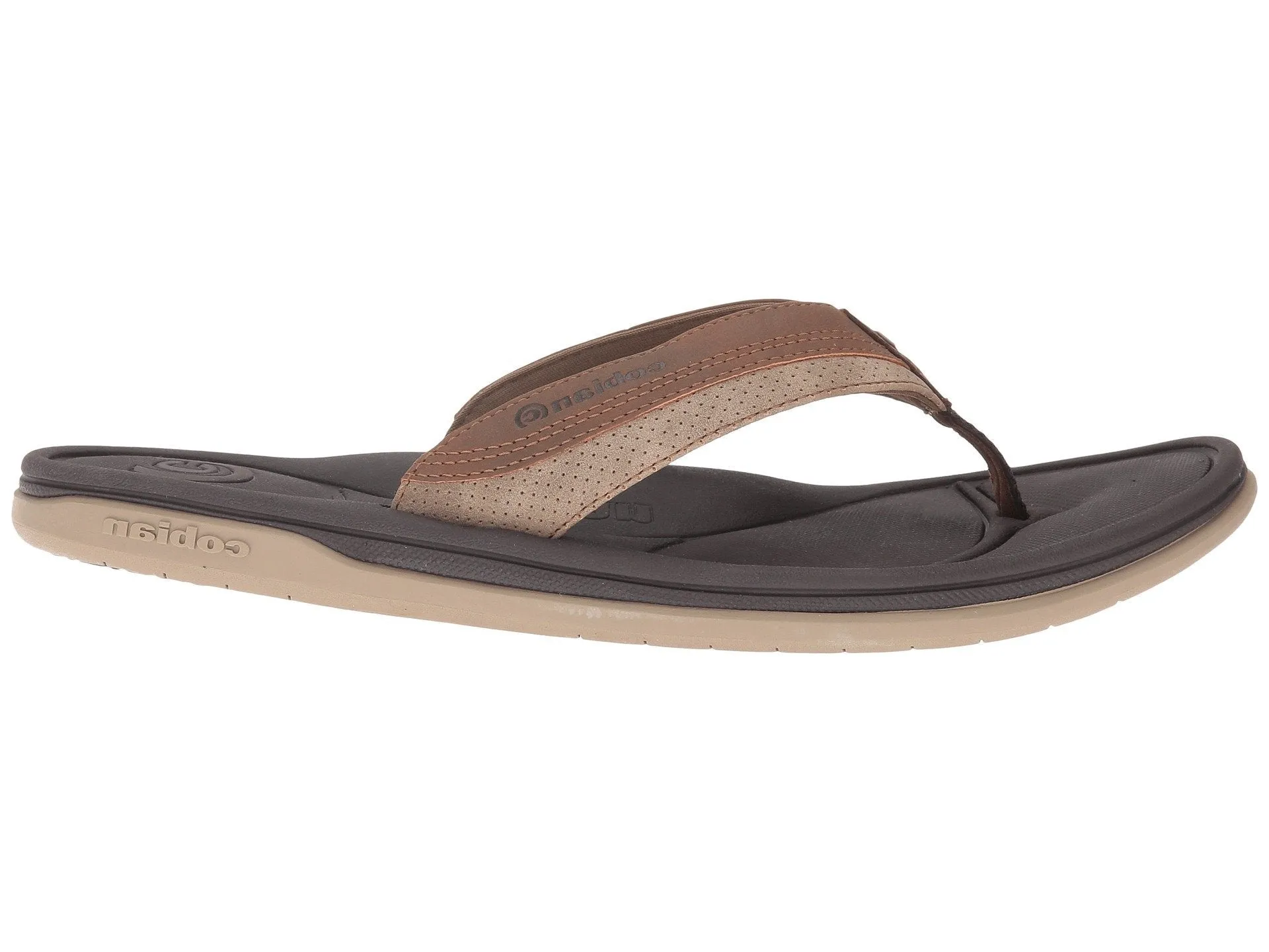 Cobian Bolster Archy Brown Flip Flop – Men's Arch Support Thong Sandal, Comfortable & Durable
