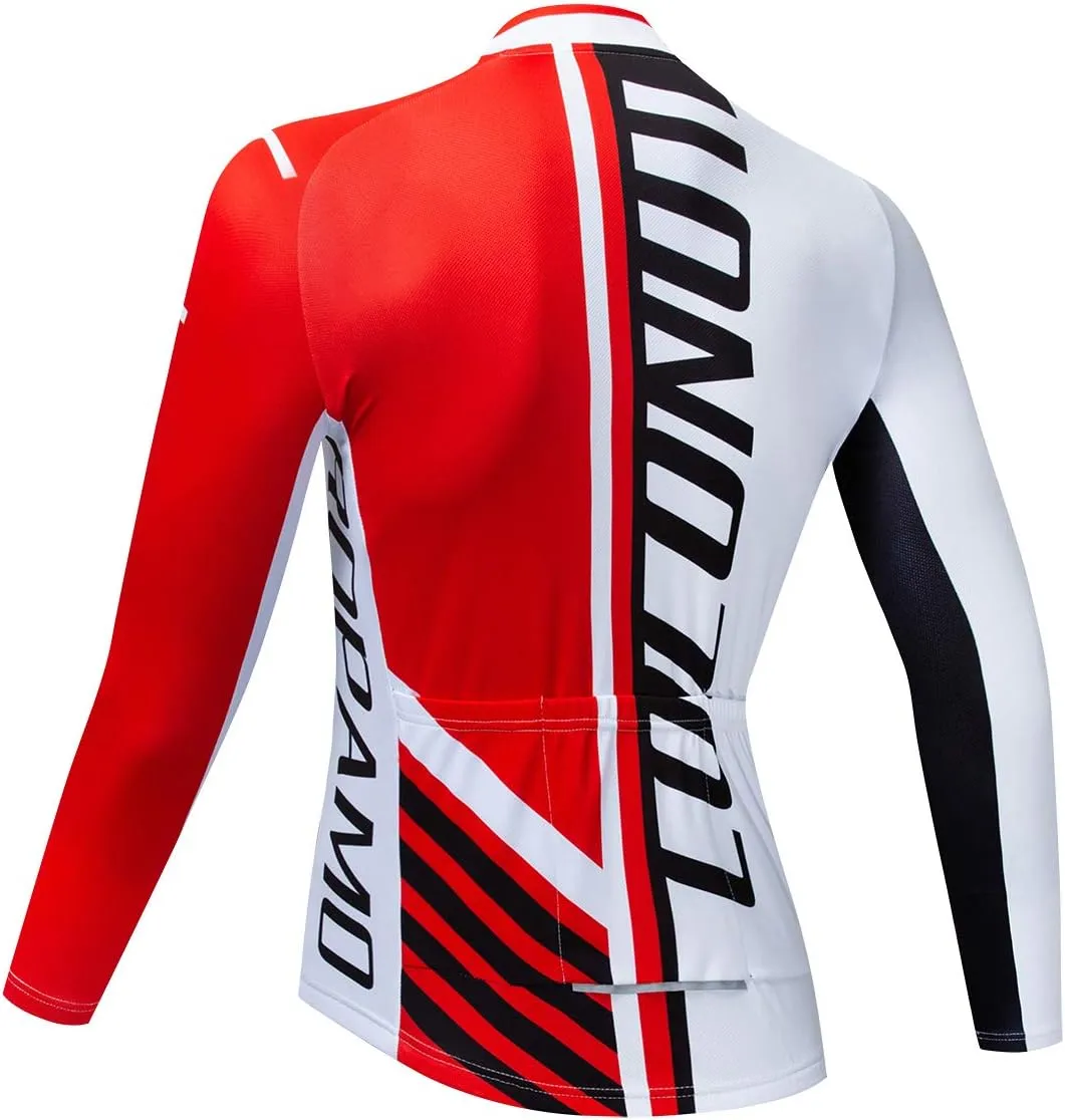 Coconut Ropamo CR Long Sleeve Cycling Jersey Mens, 3 1 Zipper Pockets Bicycle Tops Quick Dry Breathable Biking Shirt