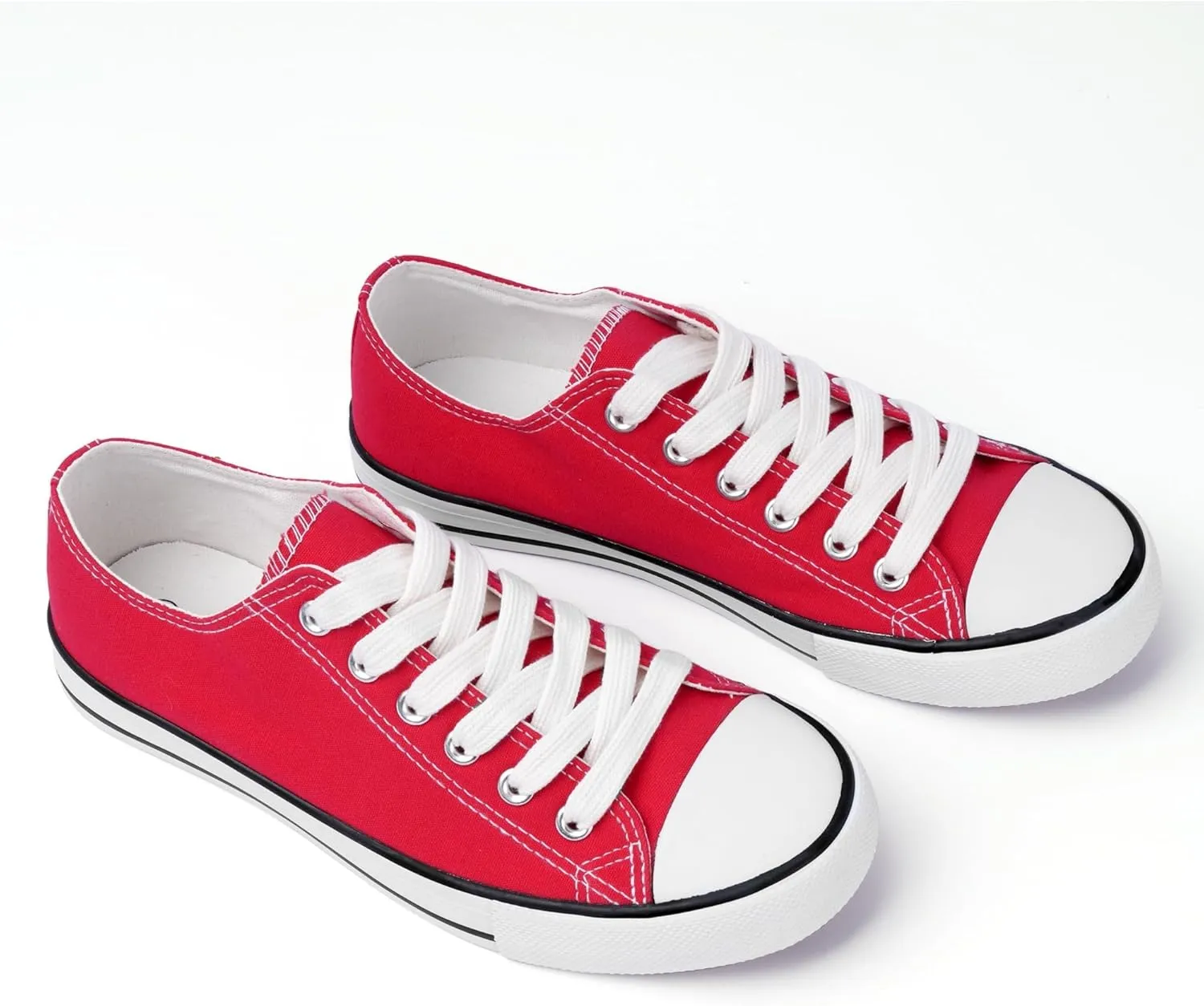 Colgo Women's Canvas Shoes, Lace-Up Low-Top Comfortable Breathable Sneakers for Women, Non-Slip Fashion Flats